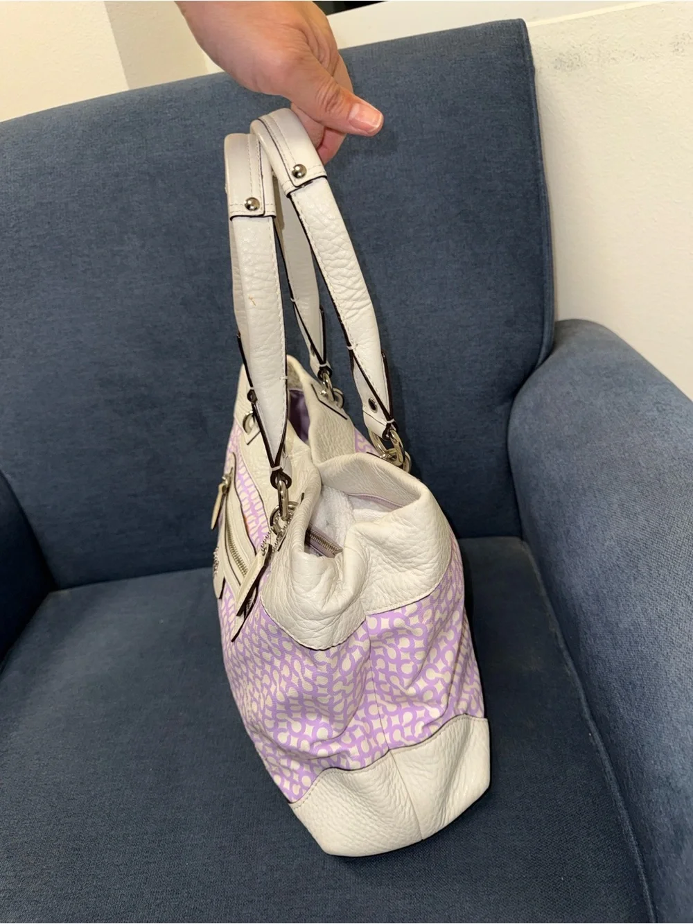 Coach Penelope Op Art Leather Large Tote model 13453 (purple) - Picture 4 of 7